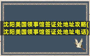 沈阳美国领事馆签证处地址攻略(沈阳美国领事馆签证处地址电话)