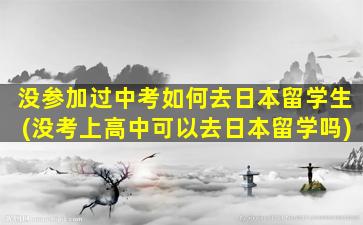 没参加过中考如何去日本留学生(没考上高中可以去日本留学吗)