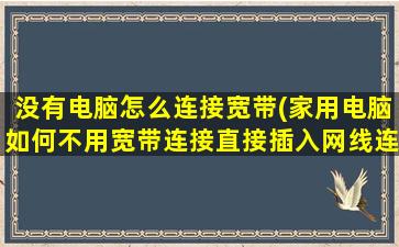 没有电脑怎么连接宽带(家用电脑如何不用宽带连接直接插入网线连接)