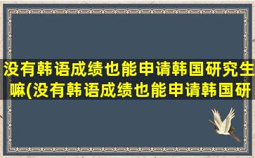 没有韩语成绩也能申请韩国研究生嘛(没有韩语成绩也能申请韩国研究生吗知乎)