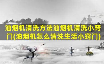 油烟机清洗方法油烟机清洗小窍门(油烟机怎么清洗生活小窍门)