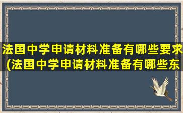 法国中学申请材料准备有哪些要求(法国中学申请材料准备有哪些东西)