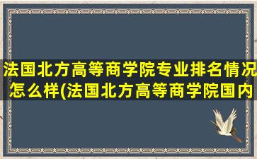 法国北方高等商学院专业排名情况怎么样(法国北方高等商学院国内认可度)