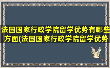 法国国家行政学院留学优势有哪些方面(法国国家行政学院留学优势有哪些)