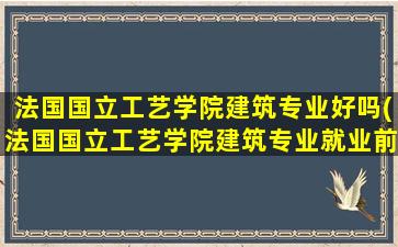 法国国立工艺学院建筑专业好吗(法国国立工艺学院建筑专业就业前景)