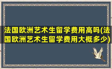 法国欧洲艺术生留学费用高吗(法国欧洲艺术生留学费用大概多少)