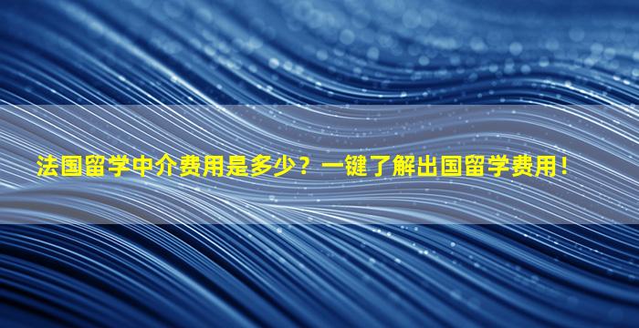 法国留学中介费用是多少？一键了解出国留学费用！