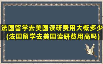 法国留学去美国读研费用大概多少(法国留学去美国读研费用高吗)