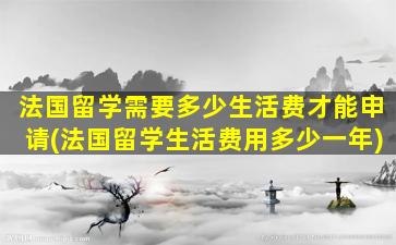 法国留学需要多少生活费才能申请(法国留学生活费用多少一年)