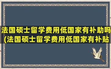 法国硕士留学费用低国家有补助吗(法国硕士留学费用低国家有补贴吗)