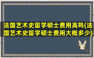 法国艺术史留学硕士费用高吗(法国艺术史留学硕士费用大概多少)