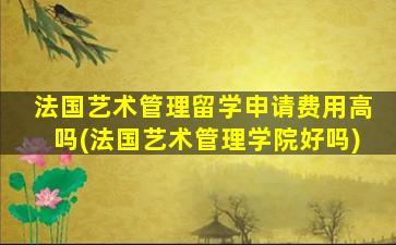 法国艺术管理留学申请费用高吗(法国艺术管理学院好吗)