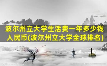 波尔州立大学生活费一年多少钱人民币(波尔州立大学全球排名)