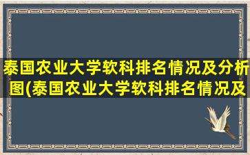 泰国农业大学软科排名情况及分析图(泰国农业大学软科排名情况及分析表)