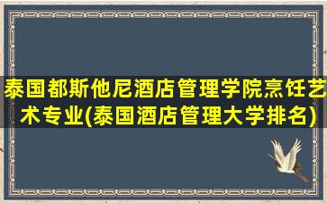 泰国都斯他尼酒店管理学院烹饪艺术专业(泰国酒店管理大学排名)