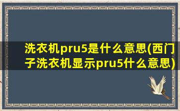 洗衣机pru5是什么意思(西门子洗衣机显示pru5什么意思)