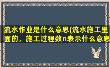 流水作业是什么意思(流水施工里面的，施工过程数n表示什么意思)