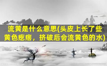 流黄是什么意思(头皮上长了些黄色疙瘩，挤破后会流黄色的水)