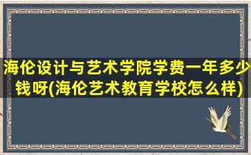 海伦设计与艺术学院学费一年多少钱呀(海伦艺术教育学校怎么样)