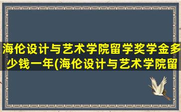 海伦设计与艺术学院留学奖学金多少钱一年(海伦设计与艺术学院留学奖学金多少钱一个月)