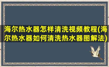 海尔热水器怎样清洗视频教程(海尔热水器如何清洗热水器图解法)