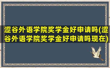 涩谷外语学院奖学金好申请吗(涩谷外语学院奖学金好申请吗现在)