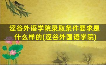 涩谷外语学院录取条件要求是什么样的(涩谷外国语学院)