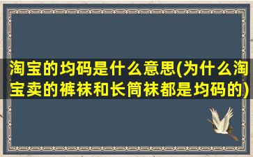 淘宝的均码是什么意思(为什么淘宝卖的裤袜和长筒袜都是均码的)