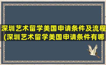 深圳艺术留学美国申请条件及流程(深圳艺术留学美国申请条件有哪些)