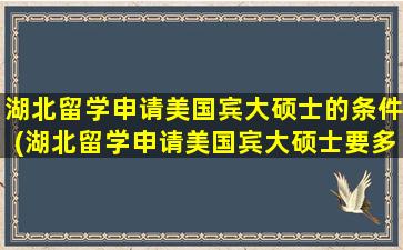 湖北留学申请美国宾大硕士的条件(湖北留学申请美国宾大硕士要多少钱)