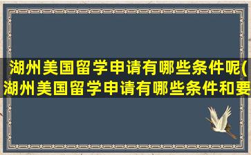 湖州美国留学申请有哪些条件呢(湖州美国留学申请有哪些条件和要求)