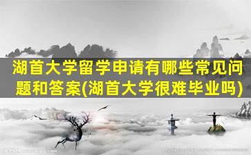 湖首大学留学申请有哪些常见问题和答案(湖首大学很难毕业吗)