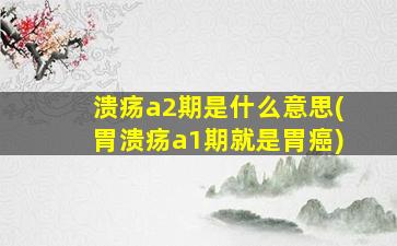 溃疡a2期是什么意思(胃溃疡a1期就是胃癌)