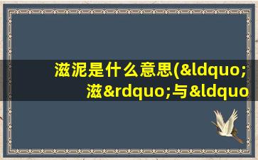 滋泥是什么意思(“滋”与“嗞”有什么区别能组成哪些词)