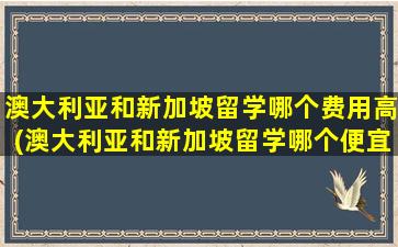 澳大利亚和新加坡留学哪个费用高(澳大利亚和新加坡留学哪个便宜)