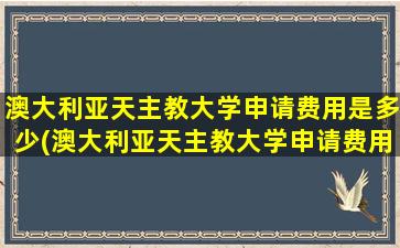 澳大利亚天主教大学申请费用是多少(澳大利亚天主教大学申请费用多少钱)