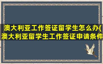 澳大利亚工作签证留学生怎么办(澳大利亚留学生工作签证申请条件)