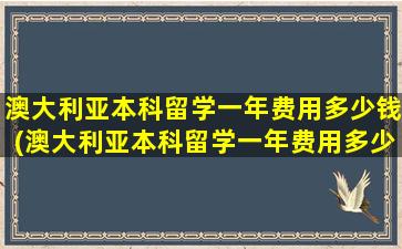 澳大利亚本科留学一年费用多少钱(澳大利亚本科留学一年费用多少)