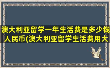 澳大利亚留学一年生活费是多少钱人民币(澳大利亚留学生活费用大概多少钱)