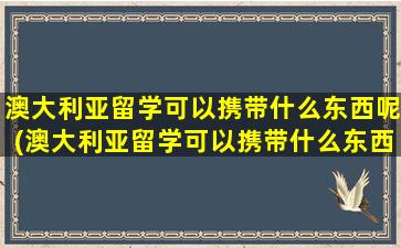 澳大利亚留学可以携带什么东西呢(澳大利亚留学可以携带什么东西去)