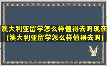 澳大利亚留学怎么样值得去吗现在(澳大利亚留学怎么样值得去吗)