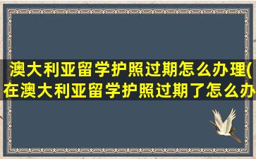 澳大利亚留学护照过期怎么办理(在澳大利亚留学护照过期了怎么办)