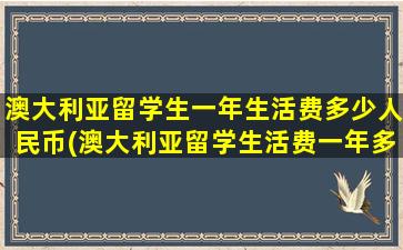 澳大利亚留学生一年生活费多少人民币(澳大利亚留学生活费一年多少钱)