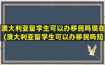 澳大利亚留学生可以办移民吗现在(澳大利亚留学生可以办移民吗知乎)