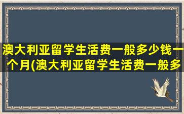 澳大利亚留学生活费一般多少钱一个月(澳大利亚留学生活费一般多少钱啊)