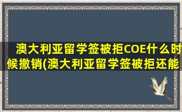 澳大利亚留学签被拒COE什么时候撤销(澳大利亚留学签被拒还能办旅游签嘛)