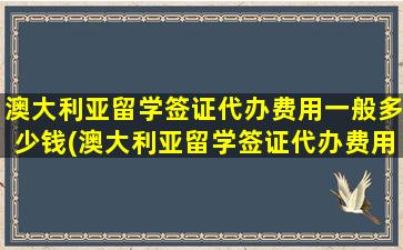 澳大利亚留学签证代办费用一般多少钱(澳大利亚留学签证代办费用)