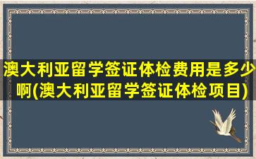 澳大利亚留学签证体检费用是多少啊(澳大利亚留学签证体检项目)