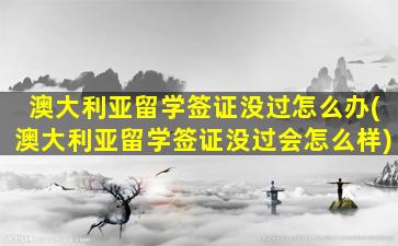 澳大利亚留学签证没过怎么办(澳大利亚留学签证没过会怎么样)