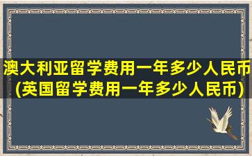 澳大利亚留学费用一年多少人民币(英国留学费用一年多少人民币)